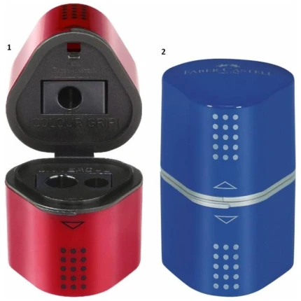 Τριπλή Ξύστρα Grip 2001 Trio Box Κόκ-Μπλε Faber Castell (183801)